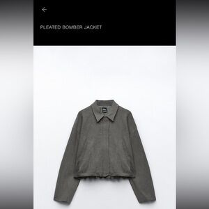 Zara pleated bomber jacket size L